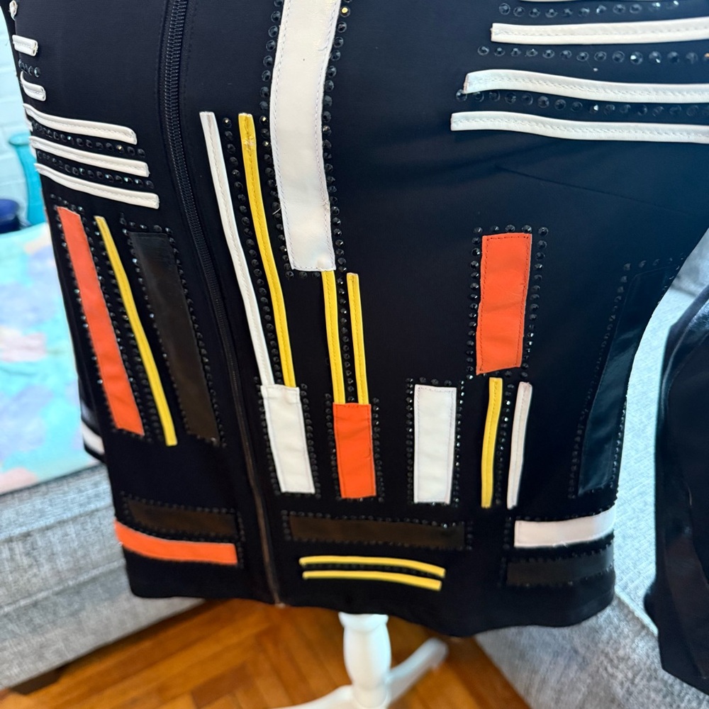 Berek Black and Orange Geometric  Jacket - Picture 4 of 8